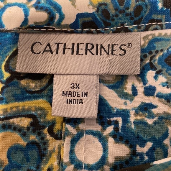 J womens Catherine’s stretch casual button up 3/4 sleeve plus size shirt 3X - Picture 4 of 5